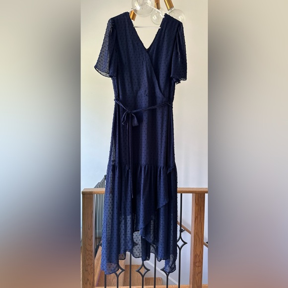 Tie-Belted Chiffon High-Low Maxi Dress - Picture 4 of 7